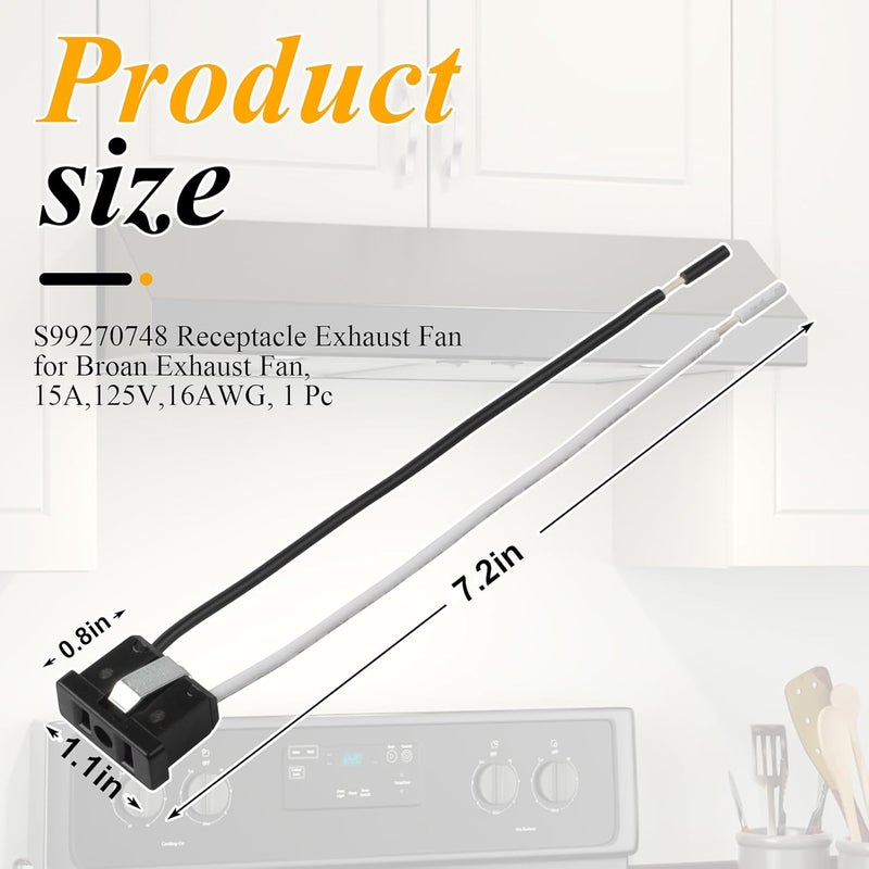 Fospectra S99270748 مخرج مروحة العادم لمروحة بروان، مروحات تهوية الحمام، قطعة استبدال مخرج سوداء لمروحة بروان نوتون، 15A، 125V، 16AWG، 1 قطعة - Image 2